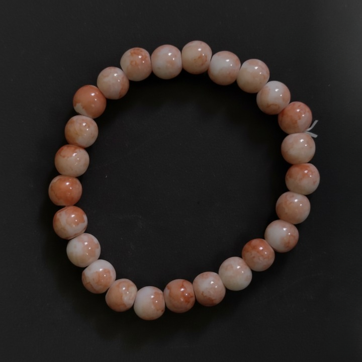 Peach Stone Bead Bracelet