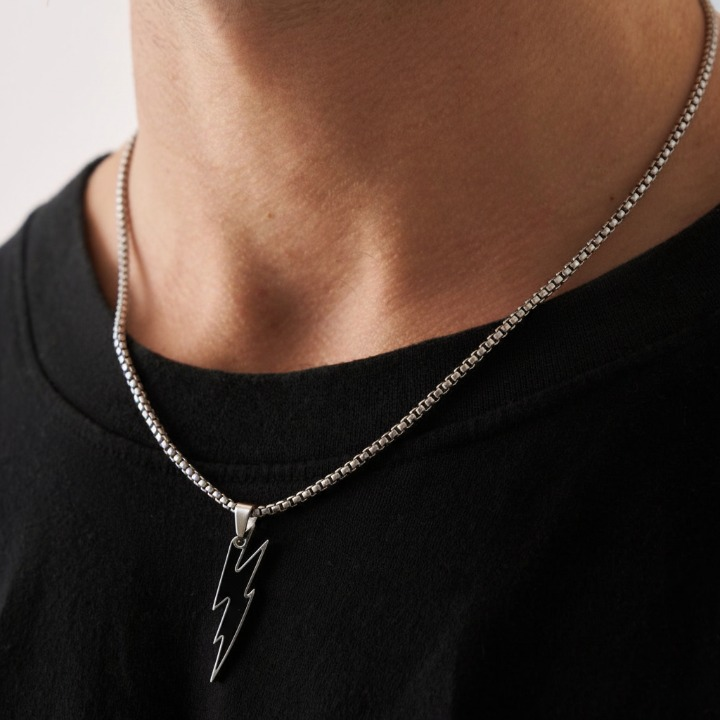 The Lightning Bolt Box Chain Necklace