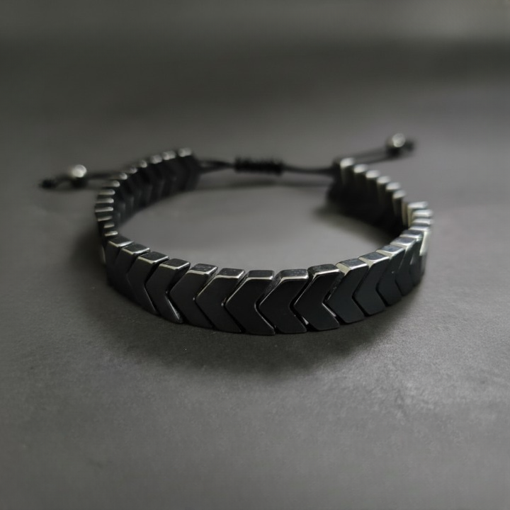 Black Chevron Adjustable Bracelet.