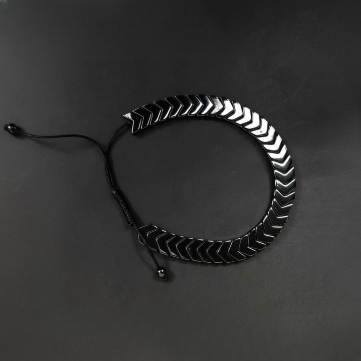 Black Chevron Adjustable Bracelet.