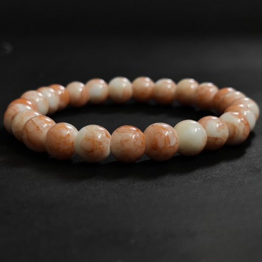 Peach Stone Bead Bracelet