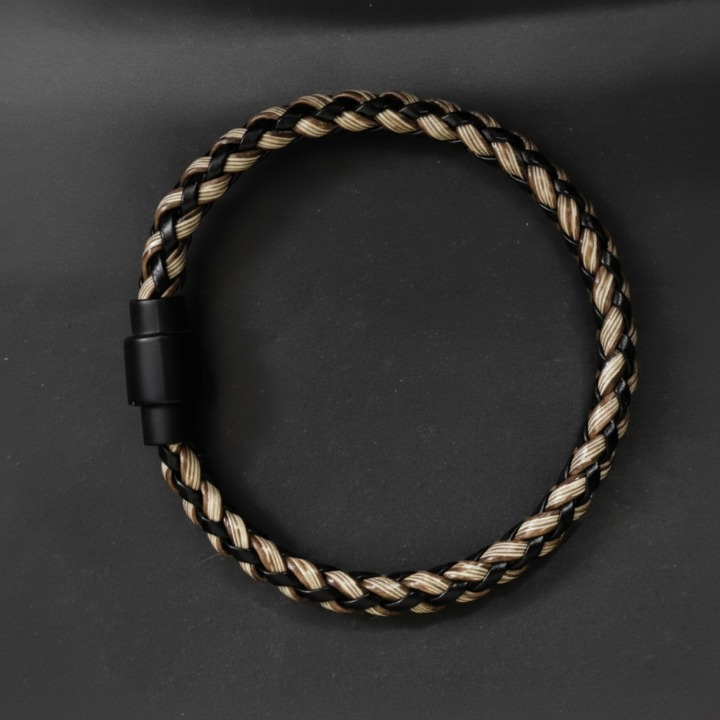 Two-Tone Braided Leather Bracelet
