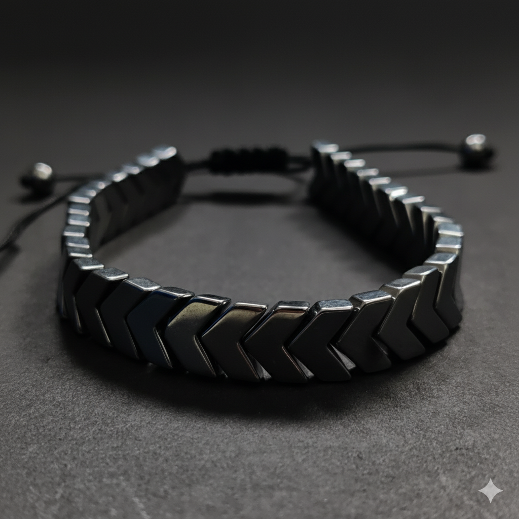Black Chevron Adjustable Bracelet.