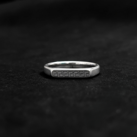 Greek Key Signet Ring