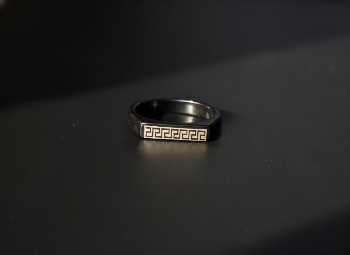 Greek Key Signet Ring